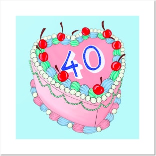 40th Birthday cake Posters and Art